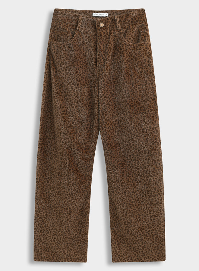 Hairy Tiger Print Trousers - Brown