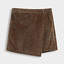 Hairy Tiger Print Skirt - Brown
