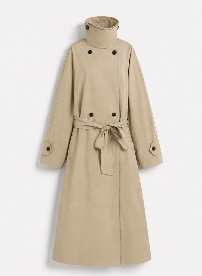 Funnel Neck Trench Coat Lanou - Camel