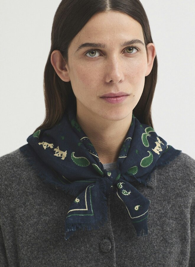 Nice Things - "Poodles Print" Bandana - Navy