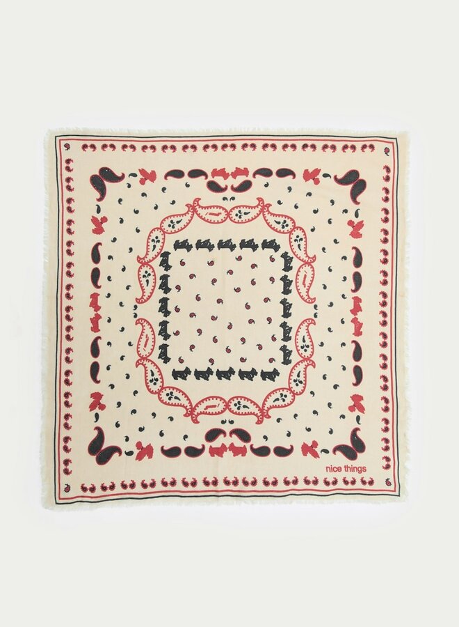 Nice Things - "Poodles Print" Bandana - Beige