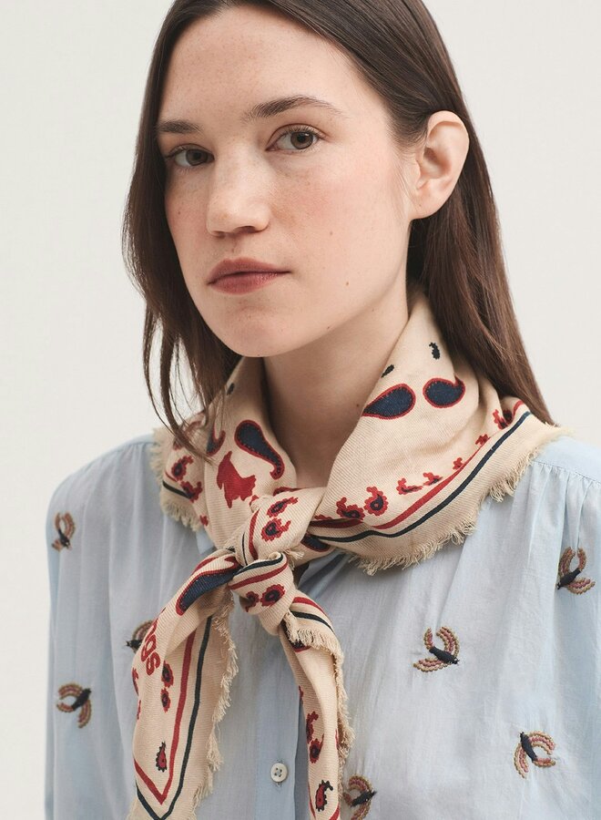 Nice Things - "Poodles Print" Bandana - Beige