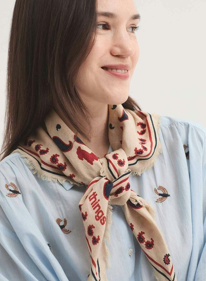 Nice Things - "Poodles Print" Bandana - Beige