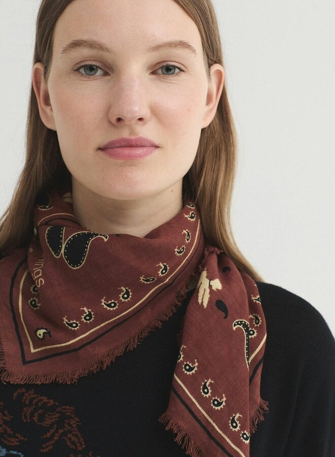 Nice Things - "Poodles Print" Bandana - Chestnut
