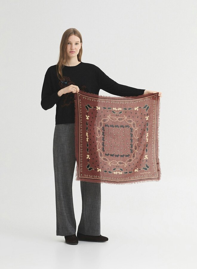 Nice Things - "Poodles Print" Bandana - Chestnut