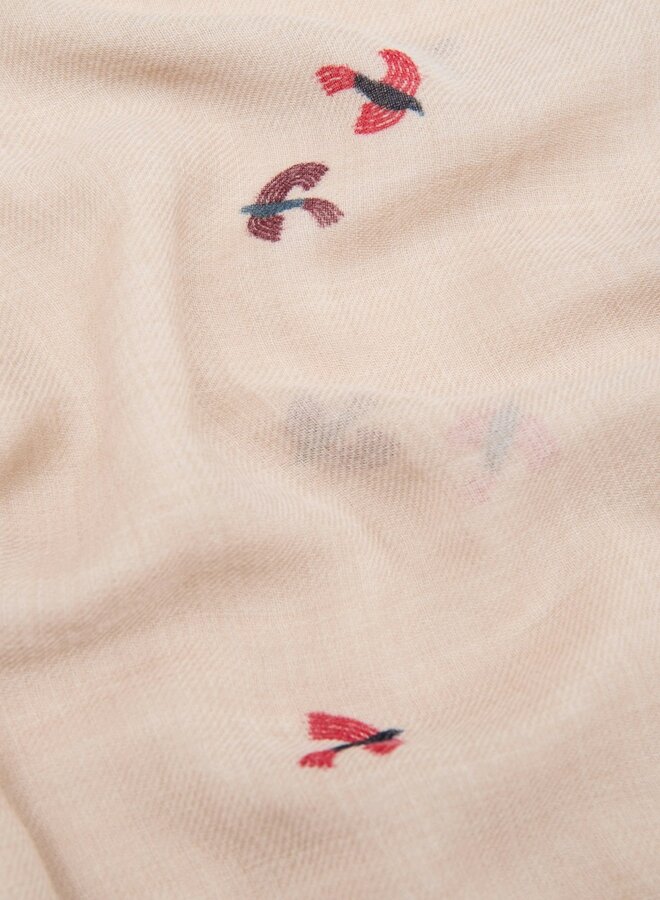 Nice Things - "Flying Birds" Foulard - Melange Tan