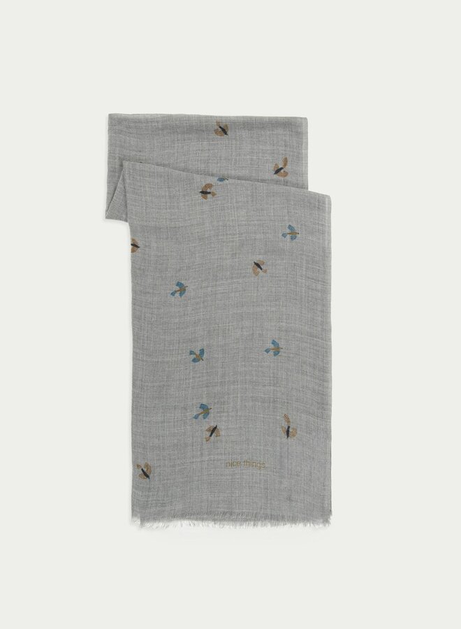 Nice Things - "Flying Birds" Foulard - Melange Grey