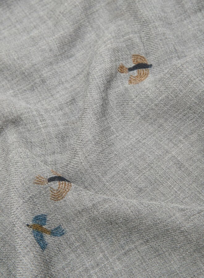 Nice Things - "Flying Birds" Foulard - Melange Grey