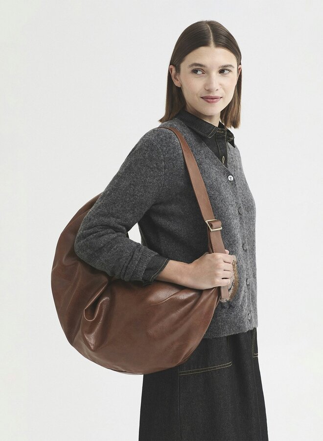 Nice Things - Eco Leather Hobo Bag - Medium Tan