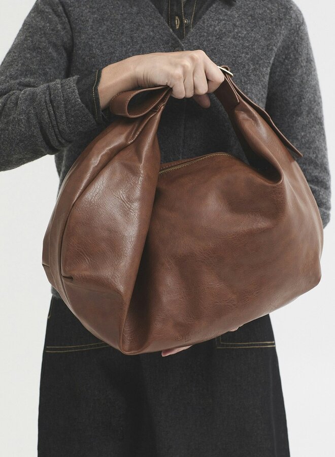 Nice Things - Eco Leather Hobo Bag - Medium Tan