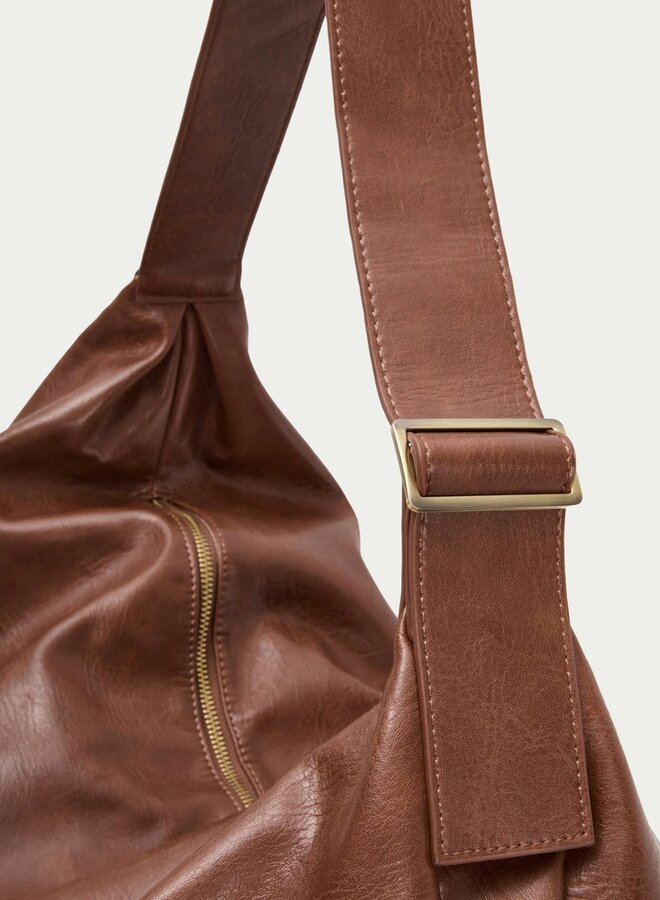 Nice Things - Eco Leather Hobo Bag - Medium Tan