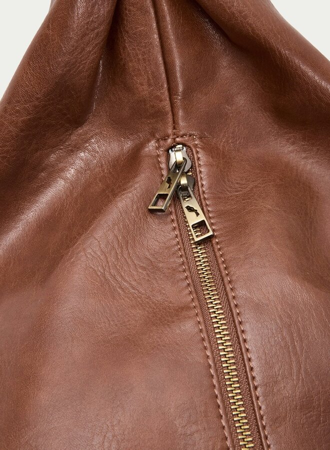 Nice Things - Eco Leather Hobo Bag - Medium Tan