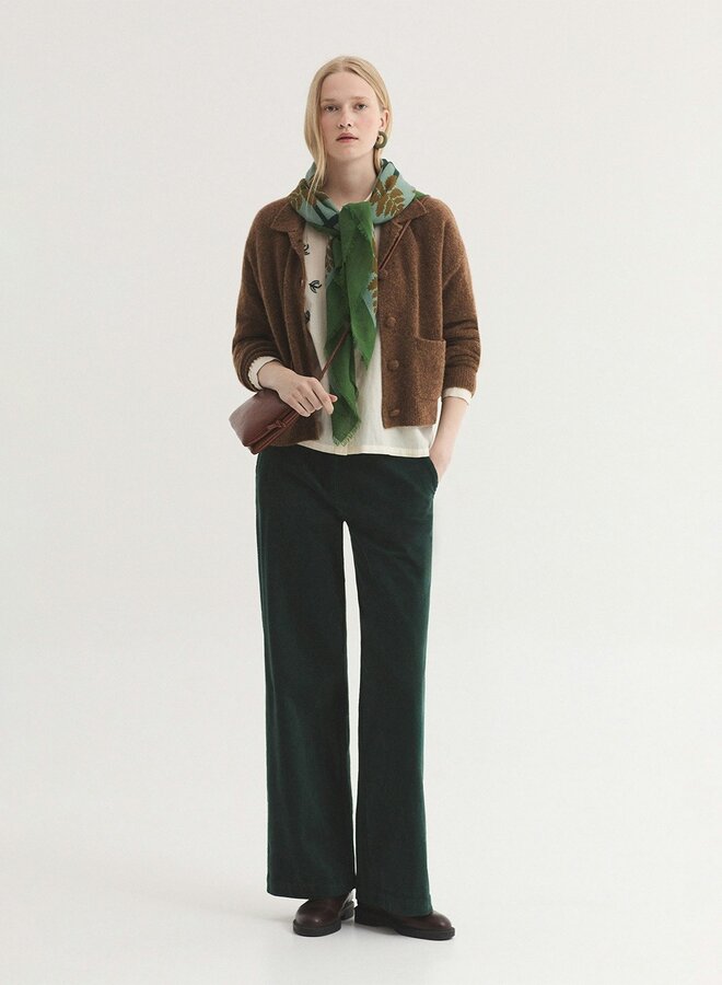 Nice Things - Polo Collar Cardigan - Dark Brown