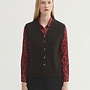 Nice Things - Buttoned V Neck Vest - Brown/Mid Grey