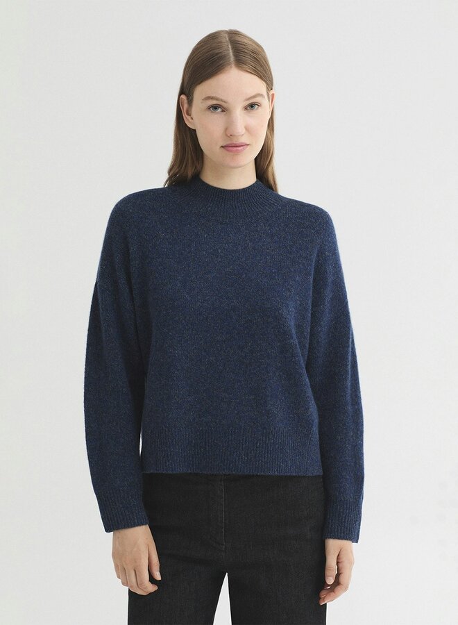 Nice Things - Relaxed Fit Roll Neck Jumper - Ink Blue
