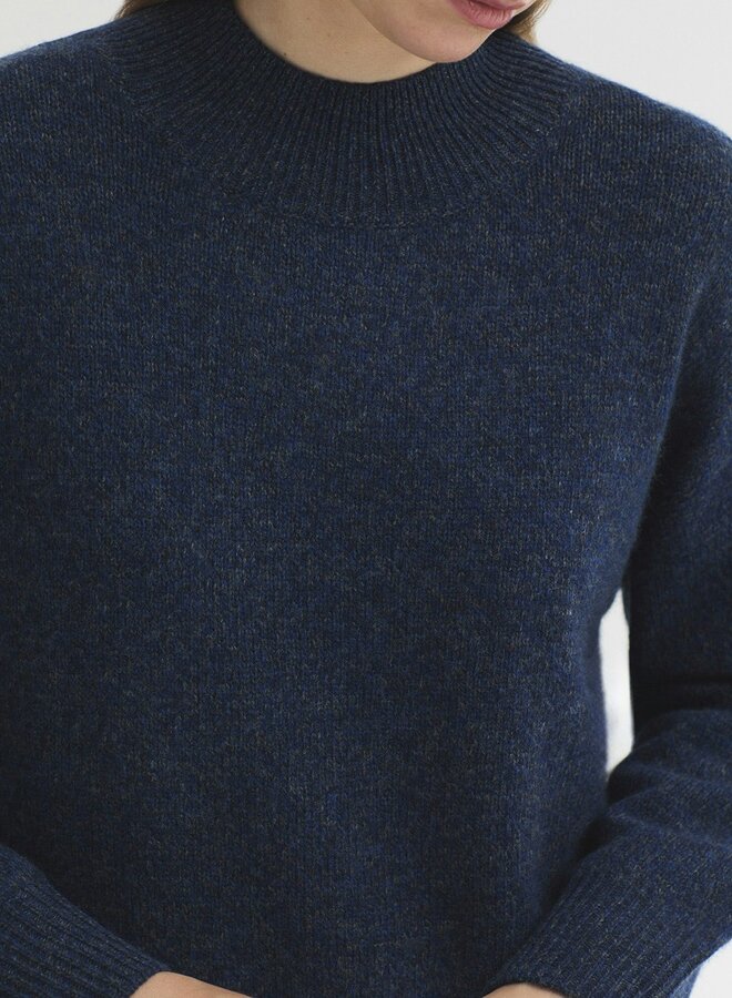 Nice Things - Relaxed Fit Roll Neck Jumper - Ink Blue