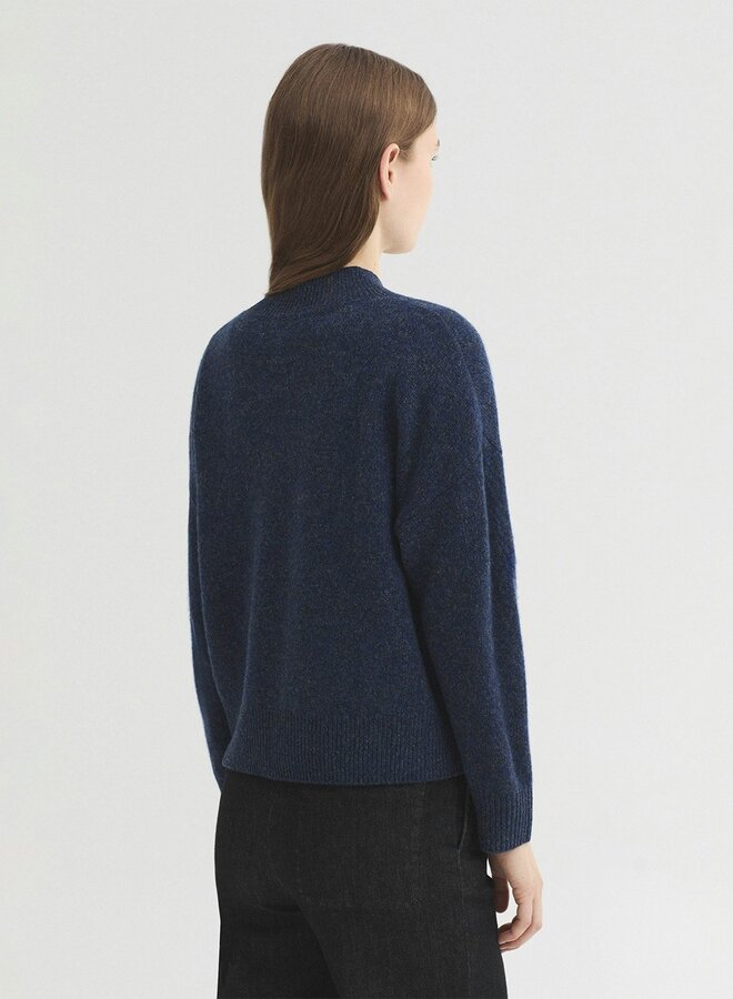 Nice Things - Relaxed Fit Roll Neck Jumper - Ink Blue