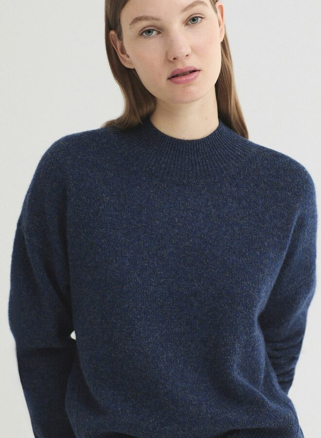 Nice Things - Relaxed Fit Roll Neck Jumper - Ink Blue