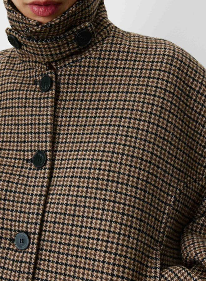 G&M - Short Houndstooth Coat Arthur - Coffee