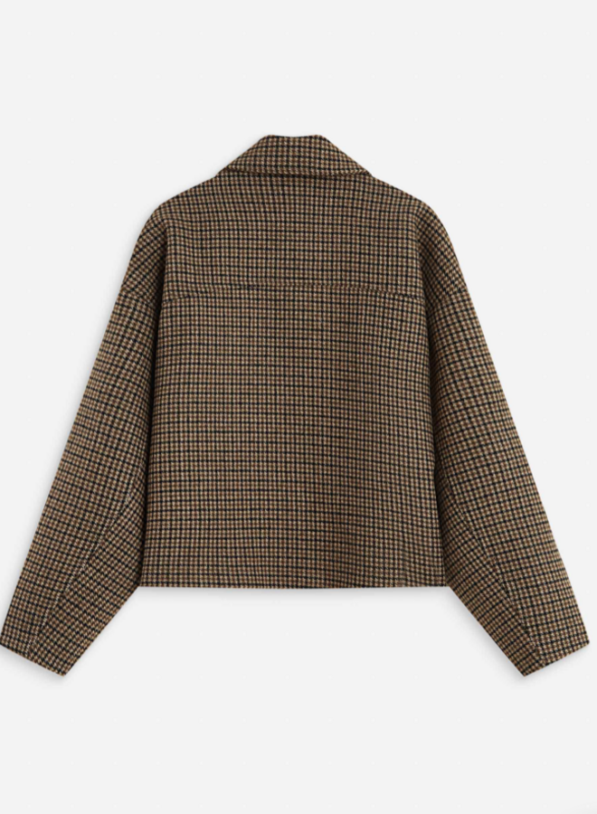 G&M - Short Houndstooth Coat Arthur - Coffee