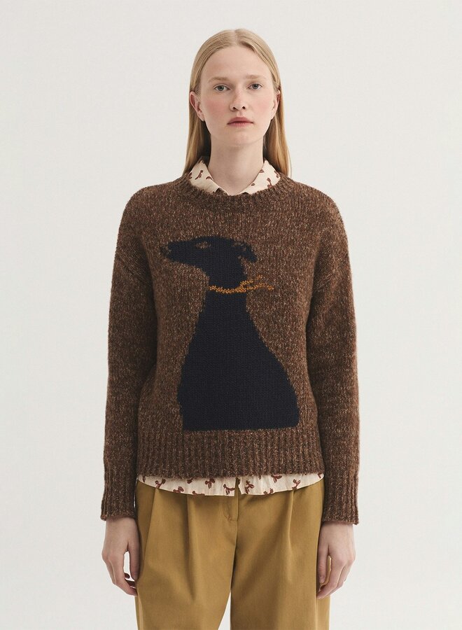 Nice Things - Wool Dog Jumper - Dark Brown