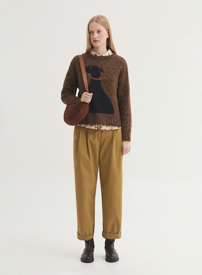 Nice Things - Wool Dog Jumper - Dark Brown