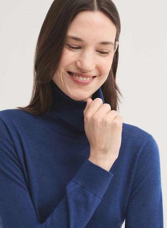 Nice Things - Basic Turtle Neck Sweater - Ink Blue