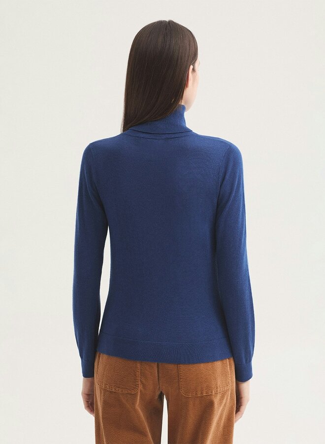 Nice Things - Basic Turtle Neck Sweater - Ink Blue