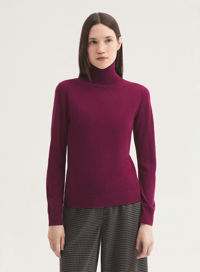 Nice Things - Basic Turtle Neck Sweater - Aubergine Intense