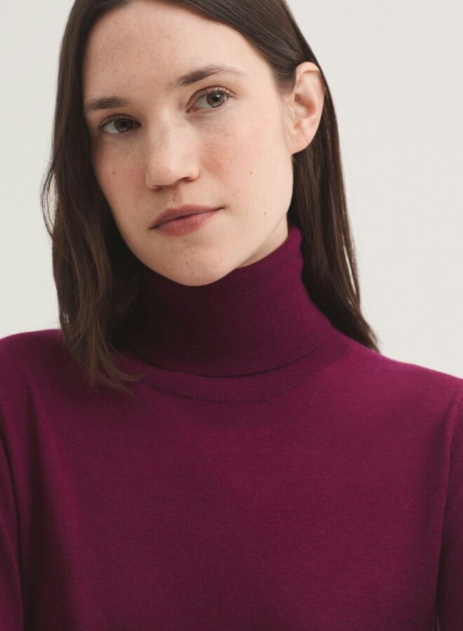 Nice Things - Basic Turtle Neck Sweater - Aubergine Intense