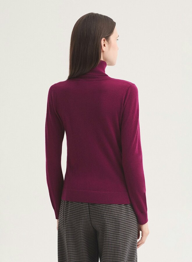 Nice Things - Basic Turtle Neck Sweater - Aubergine Intense