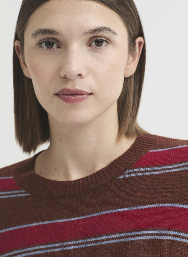 Nice Things - Wool Striped Jumper - Chestnut