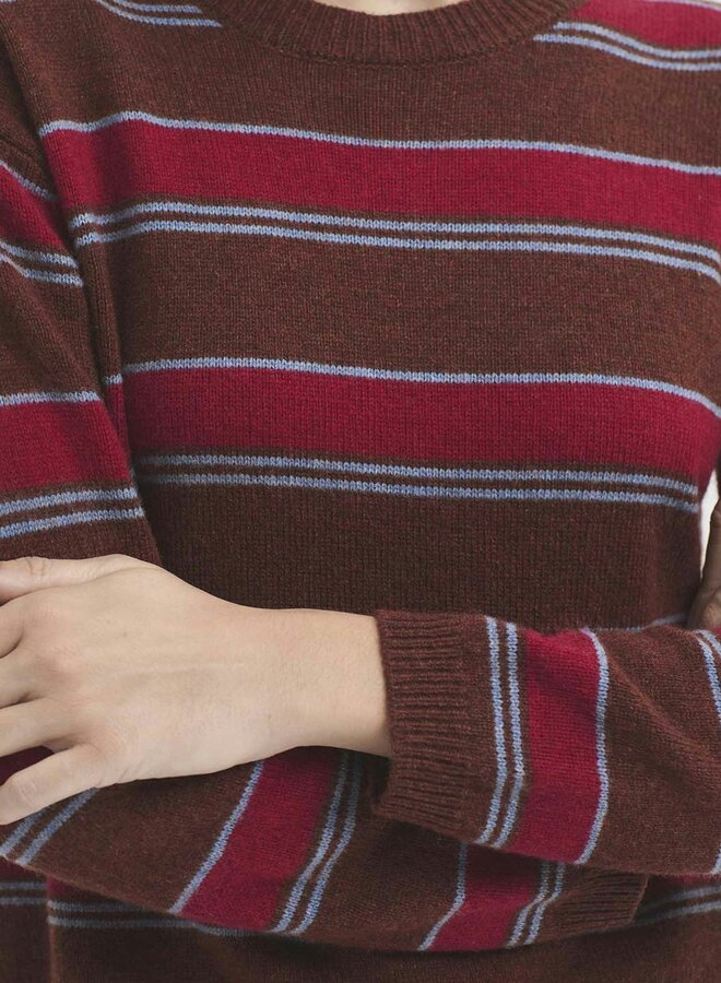 Nice Things - Wool Striped Jumper - Chestnut