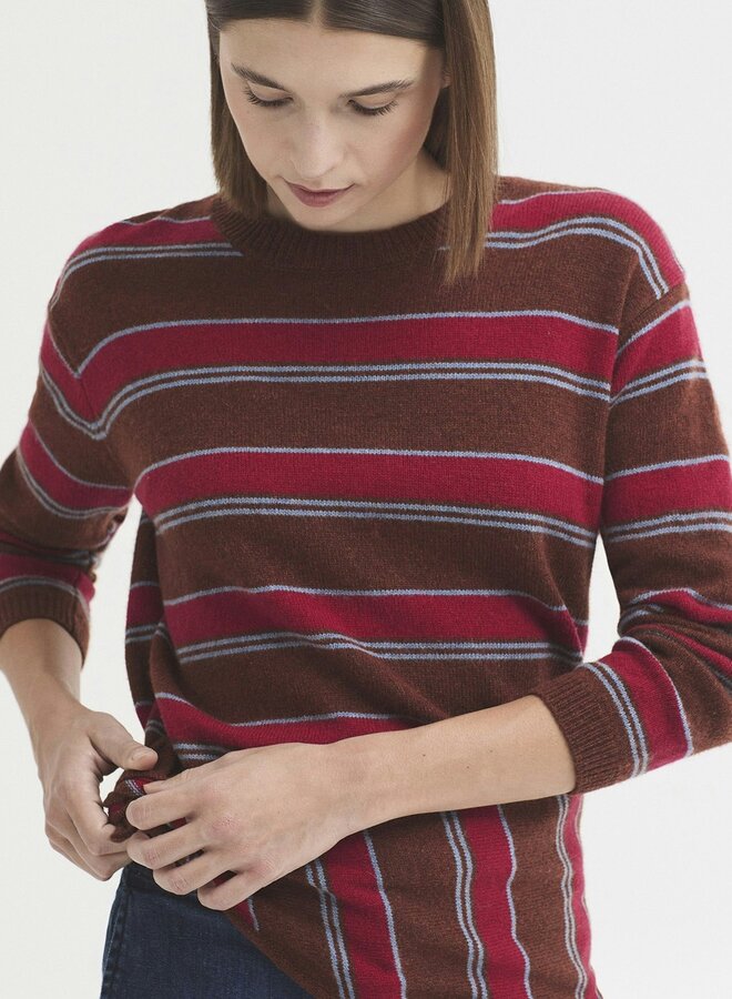 Nice Things - Wool Striped Jumper - Chestnut
