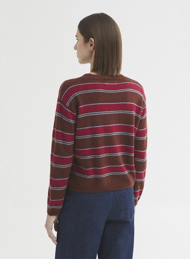 Nice Things - Wool Striped Jumper - Chestnut