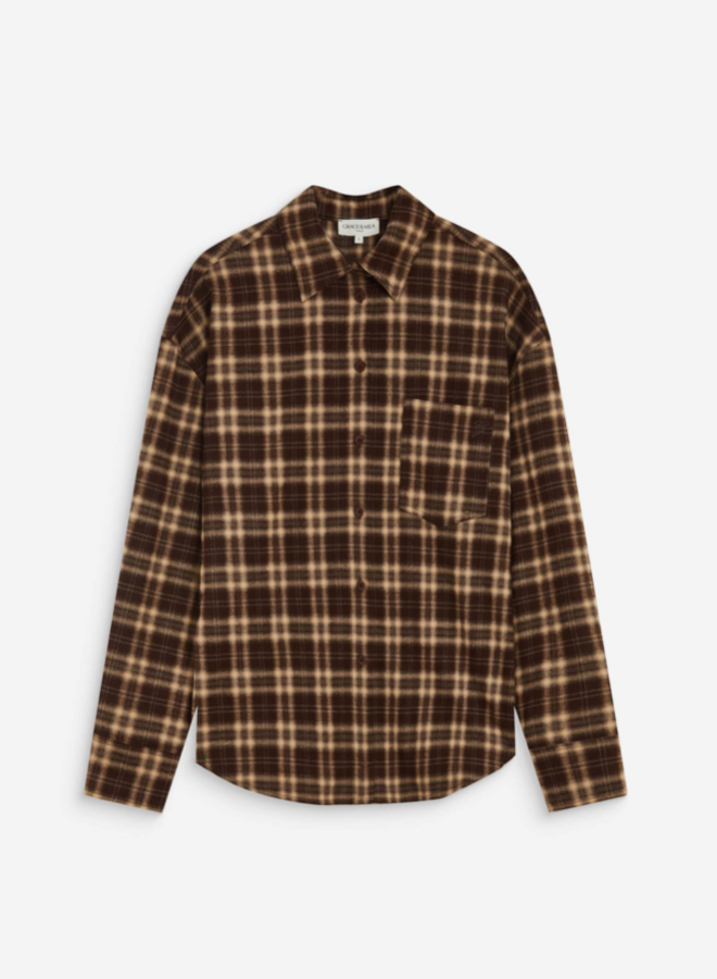 G&M - Checked Tie-Back Shirt Arlette - Chocolat