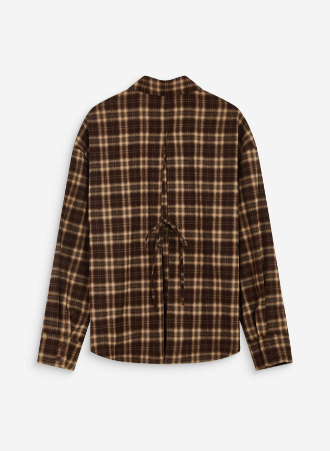 G&M - Checked Tie-Back Shirt Arlette - Chocolat