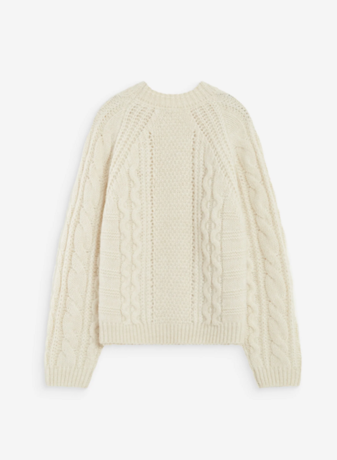 G&M - Cable Knit Crew Neck Sweater Amparo - Ecru