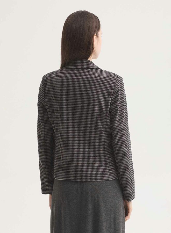 Nice Things - Houndstooth Stretch Blazer -  Brown