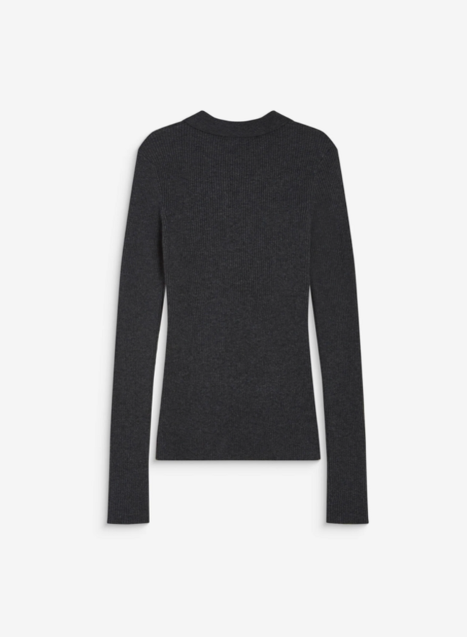 G&M - Knit Polo-Neck Sweater Angelo - Anthracite