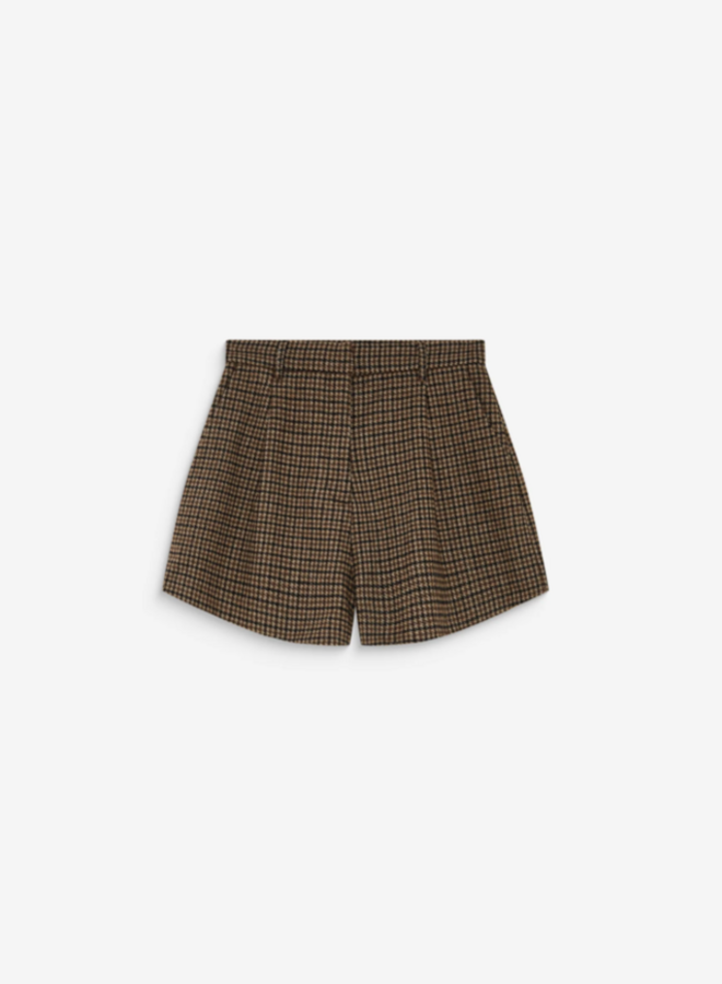 G&M - Houndstooth Tailored Shorts Arsenio - Coffee