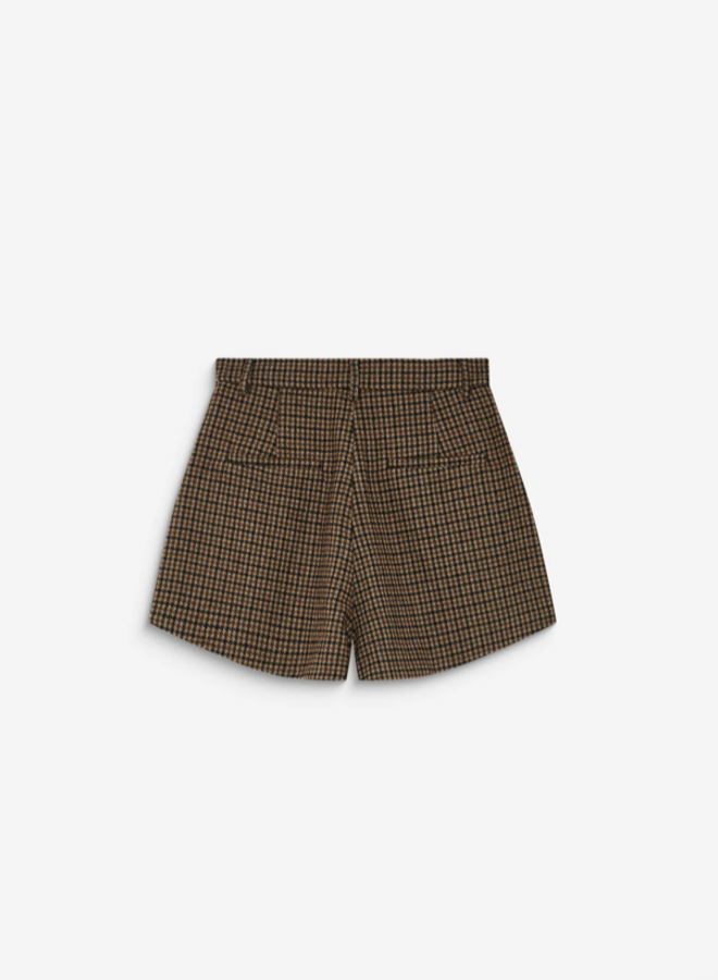 G&M - Houndstooth Tailored Shorts Arsenio - Coffee
