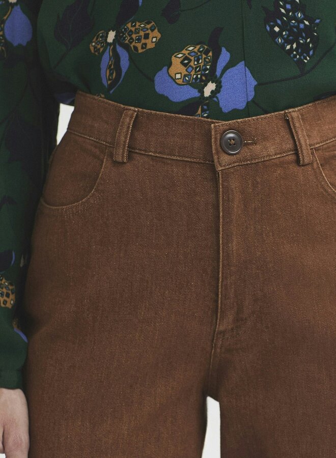 Nice Things - Coloured Five-Pocket Denim Jeans - Chestnut