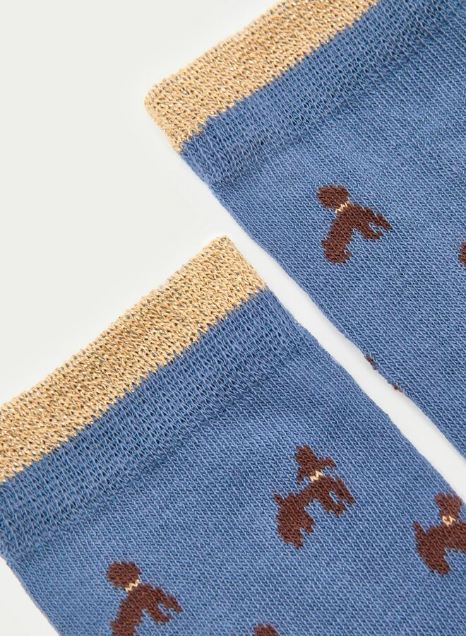Nice Things - Poodles Print Socks - Medium Light Blue