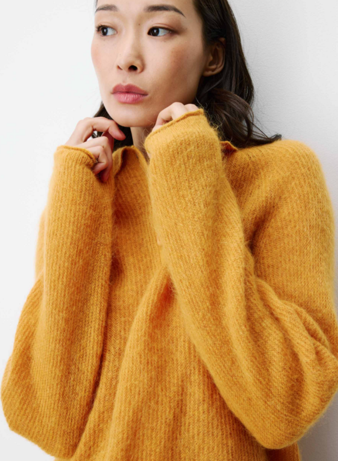 G&M - Textured Knit Polo Sweater Alevan - Ocre