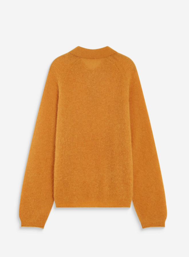 G&M - Textured Knit Polo Sweater Alevan - Ocre