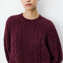 G&M - Cable Knit Crew Neck Sweater Amparo - Aubergine