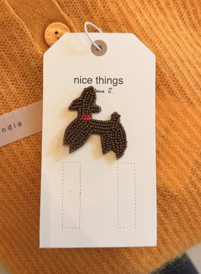 Nice Things - Dog Brooch - Chestnut
