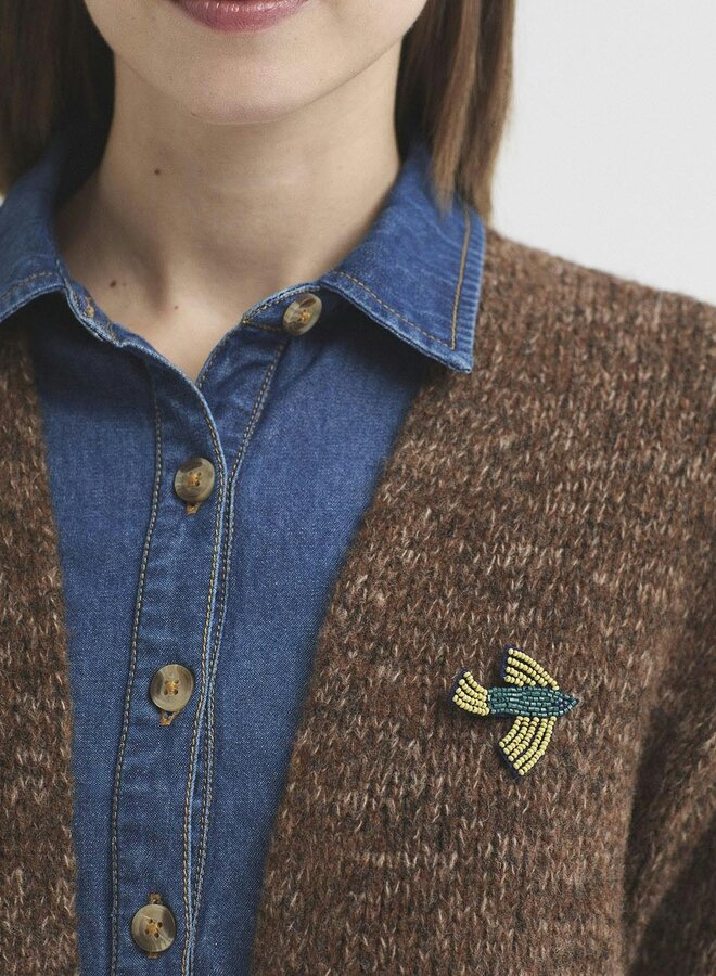 Nice Things - Bird Brooch - Granite Dark Green