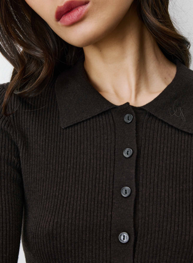 G&M - Knit Polo-Neck Sweater Angelo - Chocolat
